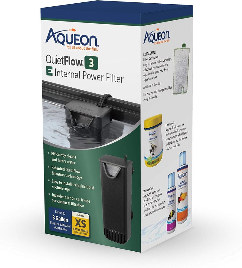 Aqueon QuietFlow E Internal Power Filter Extra Small - 3 Gallon - Image 1
